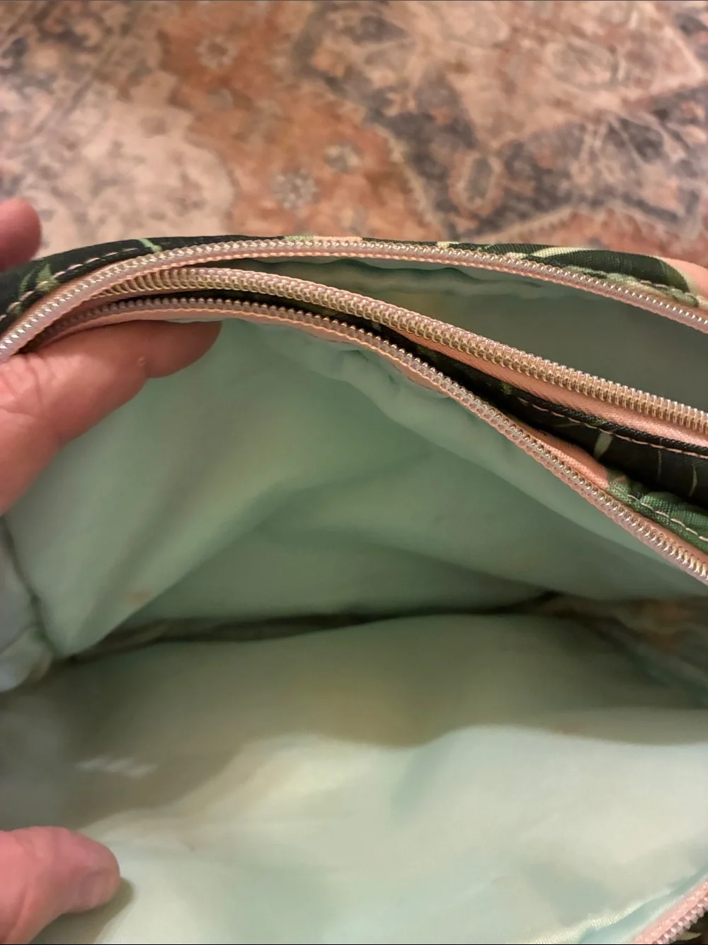 Sophia Joy‎ Pink & Green Tropical Leaf Cosmetic Pouch